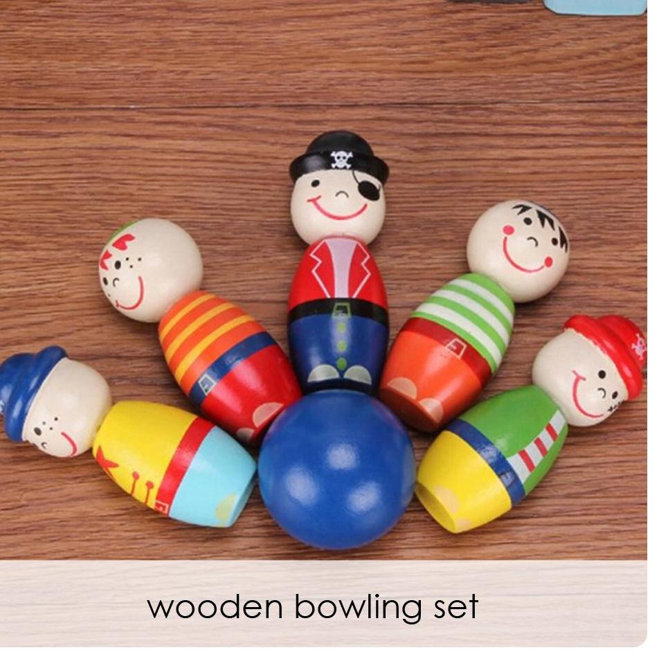 Bộ Đồ Chơi bowling Bằng Gỗ Dành Cho Trẻ Em