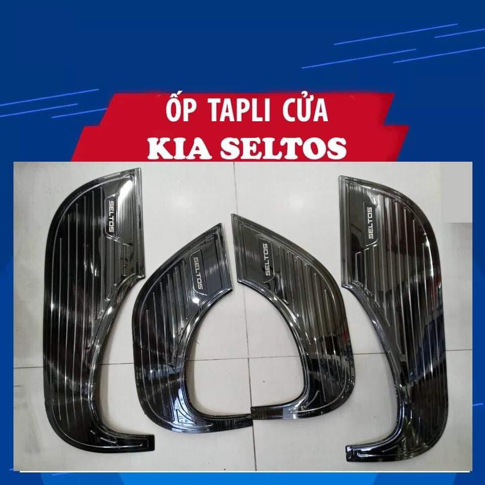 Ốp Tapli cửa KIA Seltos 2020-2021 cao cấp vân Titan