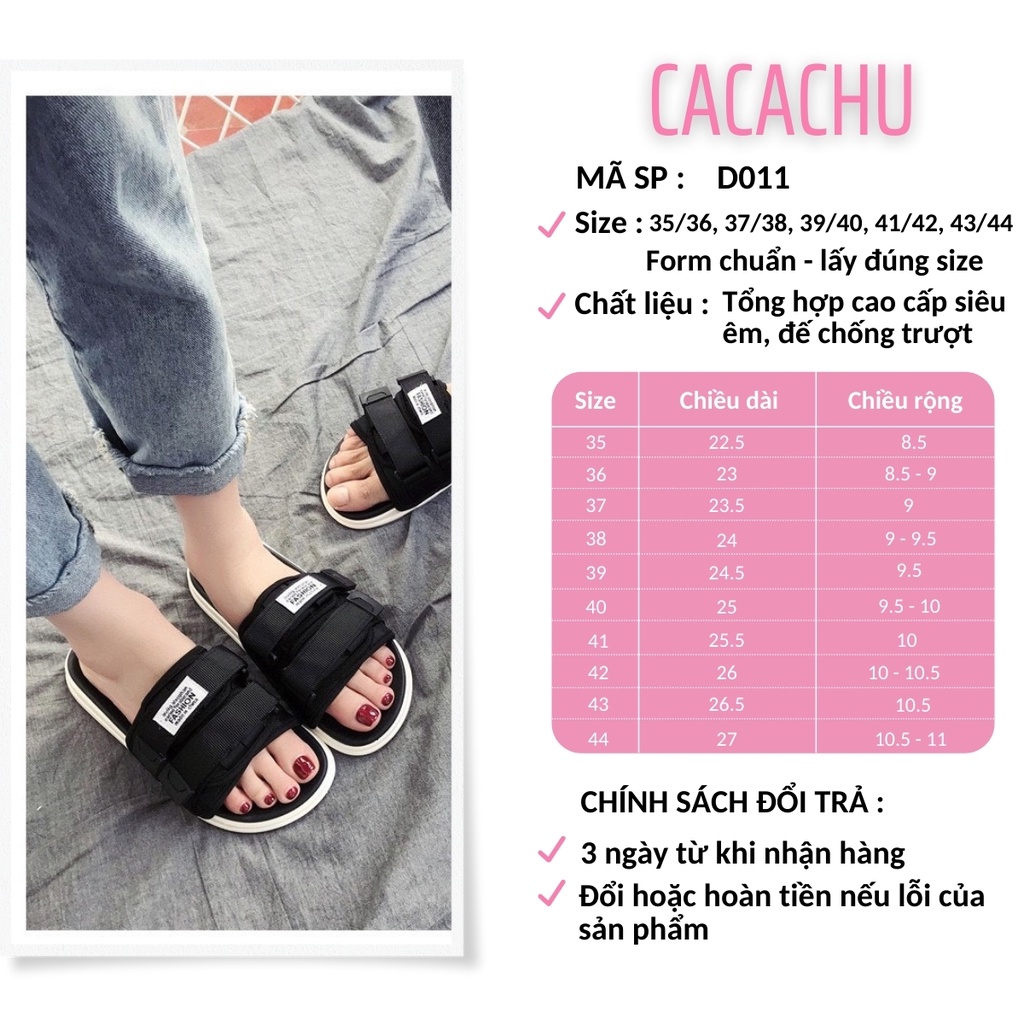 Dép quai ngang nam nữ unisex Fashion cao cấp hot trend 2021 CACACHU D011, dép lê đôi 2 quai dán hàng đẹp thời trang