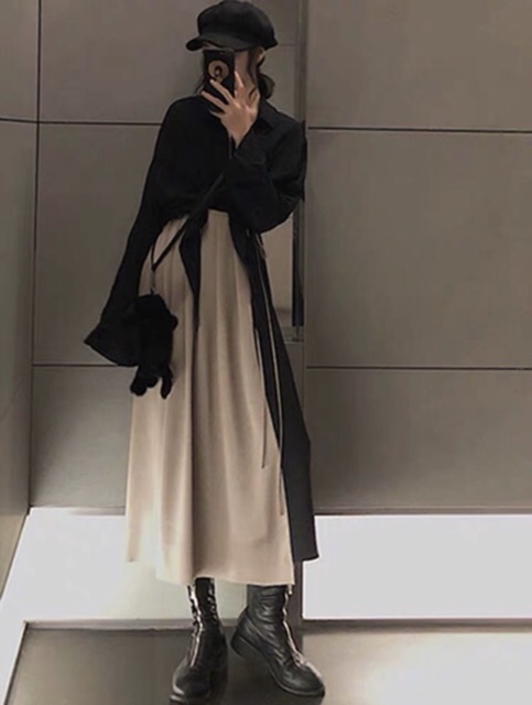 Váy ullzang 2 dây cá tính