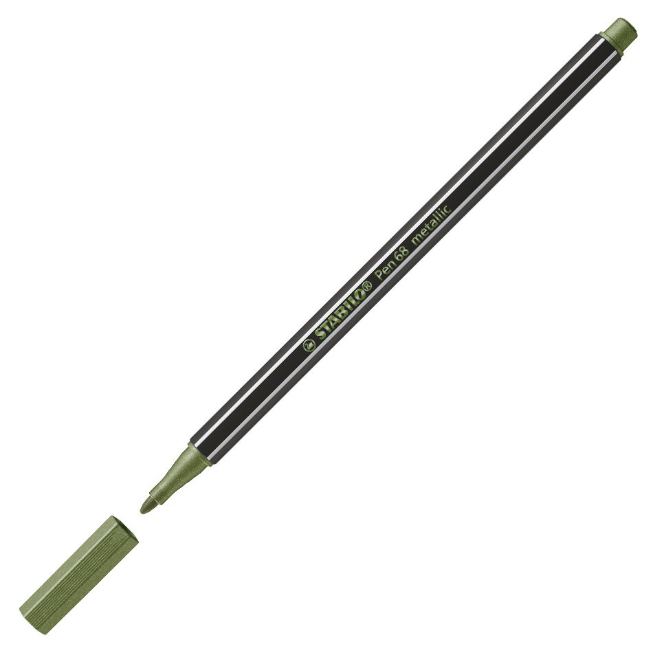 Bút lông nhũ Stabilo Pen 68 Metallic Marker - 1.4 mm - Màu xanh lá mạ nhũ (Light Green)
