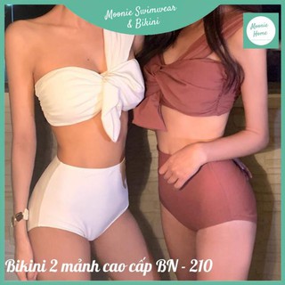 [Hàng Loại 1] Bikini 2 Mảnh. Đồ Bơi Đi Biển Cao Cấp Họa Tiết Nơ Lệch Cách Điệu BN - 210 (Ảnh + Video thật)