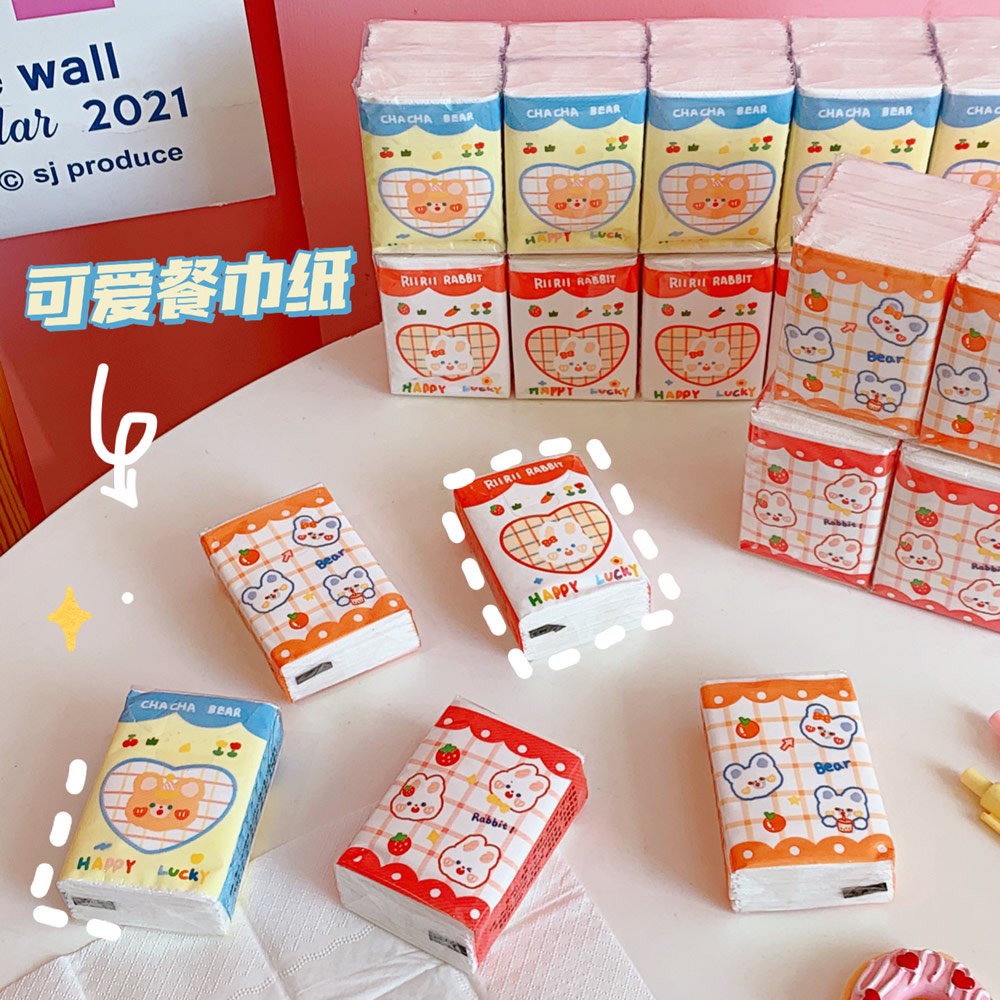Gói Khăn Giấy Ăn Bỏ Túi Mềm Mại Siêu Dai Dễ Thương Đa Năng Cầm Tay Tiện Lợi Bỏ Túi Khi Đi Ra Ngoài Warm&amp;Cute A206