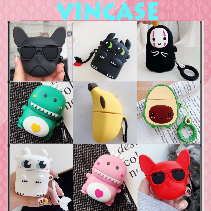 ⚡Hàng Đẹp Loại 1⚡Vỏ Bảo Vệ Tai Nghe Hình Thú Airpods 1/2,Case Airpods 1/2,Ốp Tai Nghe Airpods 1/2-Vincase