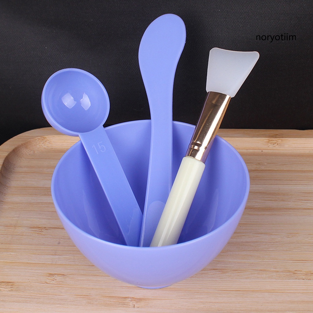 WERT_Facial Masque Tools Soft DIY Anti-Slip Base Makeup Beauty Face Masque Stick Spoon Bowl Tools Kit for Home
