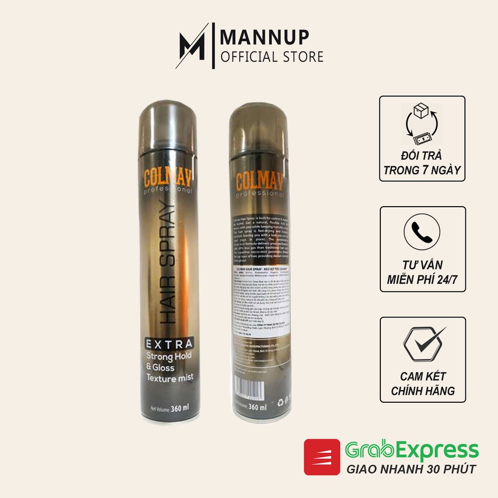 Gôm Xịt Tóc Colmav Hair Spray 360ml - Gôm Tạo Kiểu Tóc Nam Cao Cấp, Giữ Nếp Siêu Bền