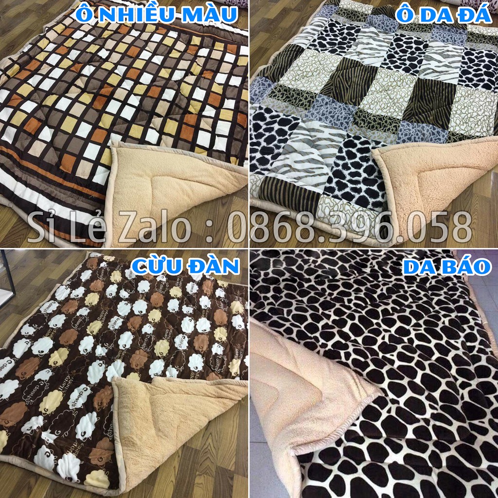 [XẢ HÀNG] Chăn Lông Cừu Hàng Xịn Dày Dặn 3 Lớp [Được Chọn Mẫu] - [ 2mx2m2 ] Siêu ẤM