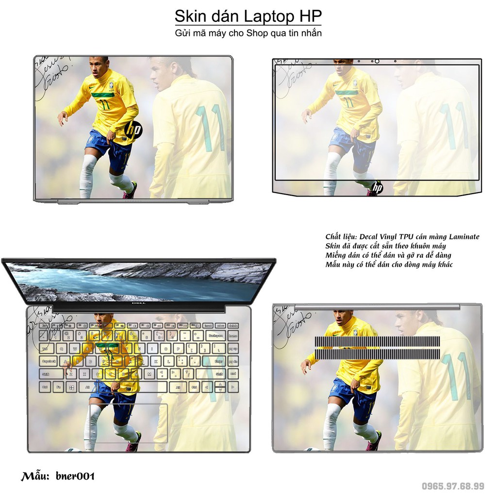 Skin dán Laptop HP in hình Neymar (inbox mã máy cho Shop)