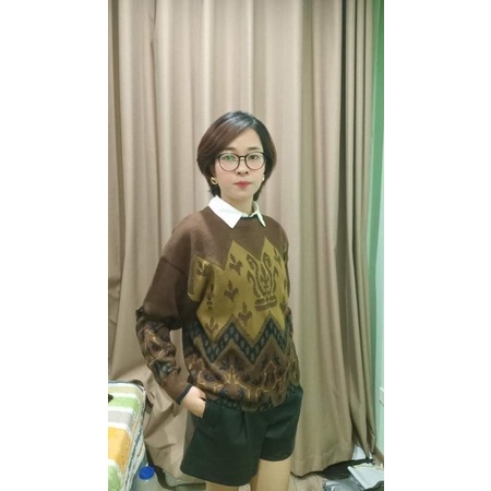 áo len vintage họa tiết thổ cẩm