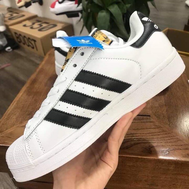 Giày Thể Thao Trắng Mũi Trơn 3 Sọc Đen (3 Vạch) | BigBuy360 - bigbuy360.vn