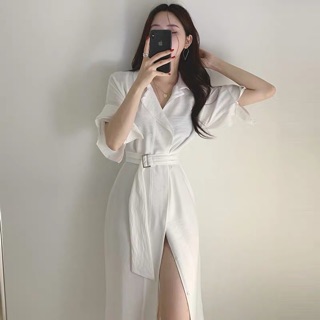 Đầm dài thắt eo