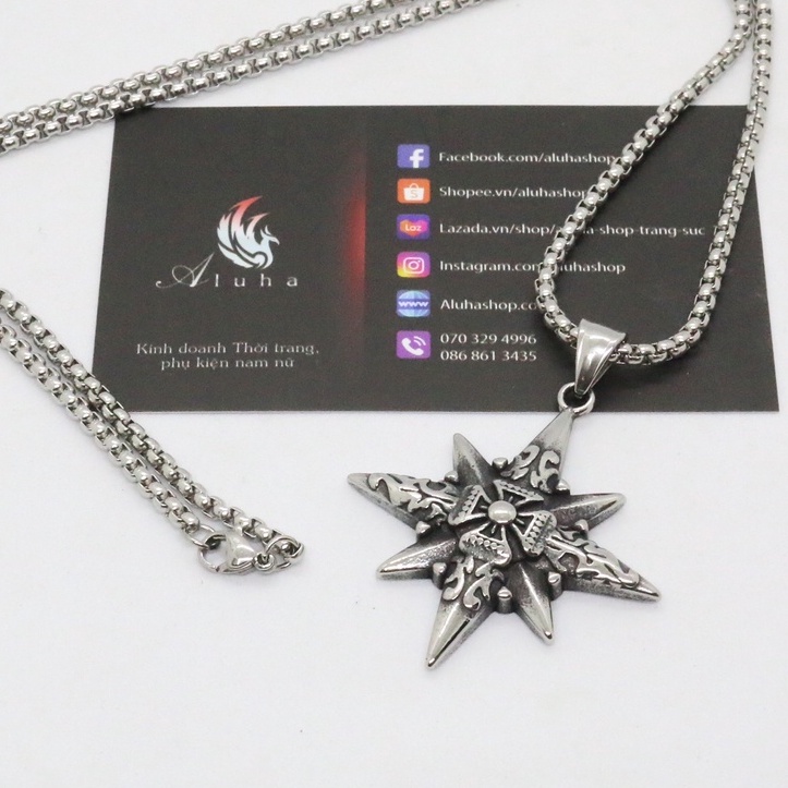 Dây chuyền Titan cao cấp không rỉ, sắc nét - La Bàn Chrome Heart - NL139 - Aluha