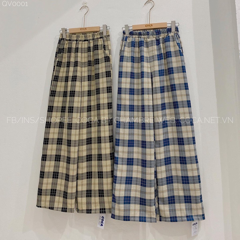 [Rẻ Vô Địch Quần Baggy Unisex Ống Suông Caro, Nam Nữ Ullzzang 1996 STORE