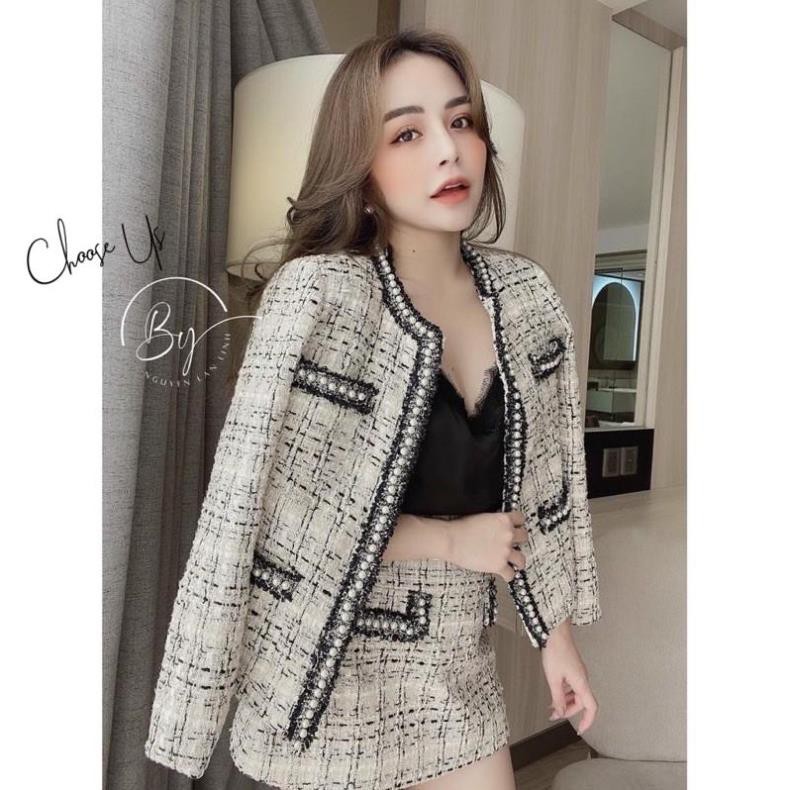 [Mã WAJAN27 hoàn 15% xu đơn 300k] Áo Dạ TWEED Đính Ngọc Hàn Quốc Choo | WebRaoVat - webraovat.net.vn