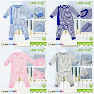 (Uala)Bộ dài tay cài bên ấm bụng cho bé sơ sinh đến 9 tháng tuổi