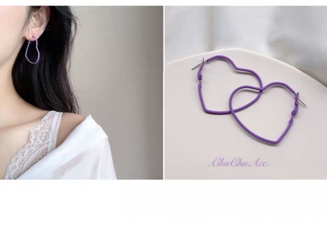 Hoa tai xinh phong cách hàn quốc màu tím