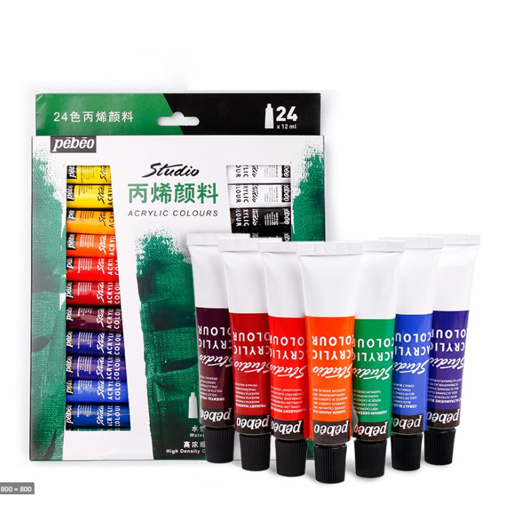 [Lộc'sArtStore] Màu Acrylic Pebeo Bộ 12ml x 12 màu/18 màu/24 màu