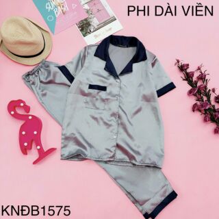Bộ phi lụa tay ngắn - quần dài phối siêu đẹp