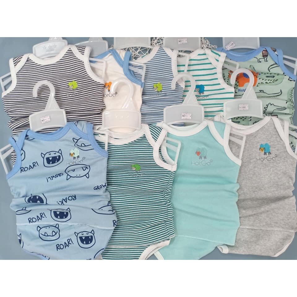 Bộ Thun Mát HotGa Bé Gái - Đồ Bộ Sơ Sinh Cho Bé Gái/ Bé Trai (4 - 9kg) - Màu Ngẫu Nhiên