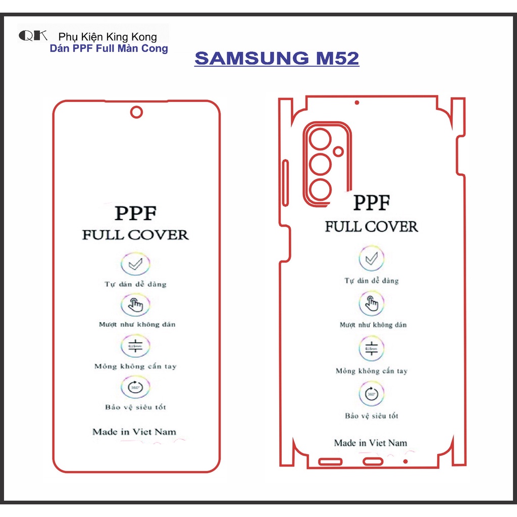 Dán PPF Bảo vệ màn hình SAMSUNG  M51 – M52 – M53 Full màn mặt trước – sau
