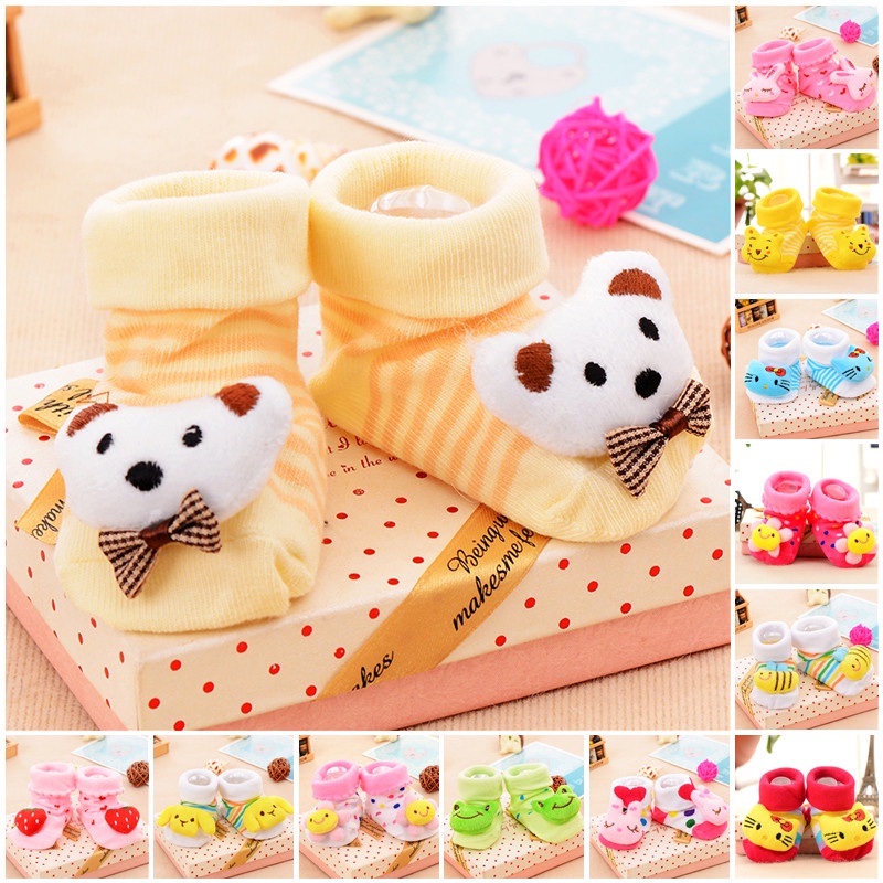 Vớ Cotton 3D Thoáng Khí Chống Trượt Thời Trang Cho Bé Trai Sơ Sinh