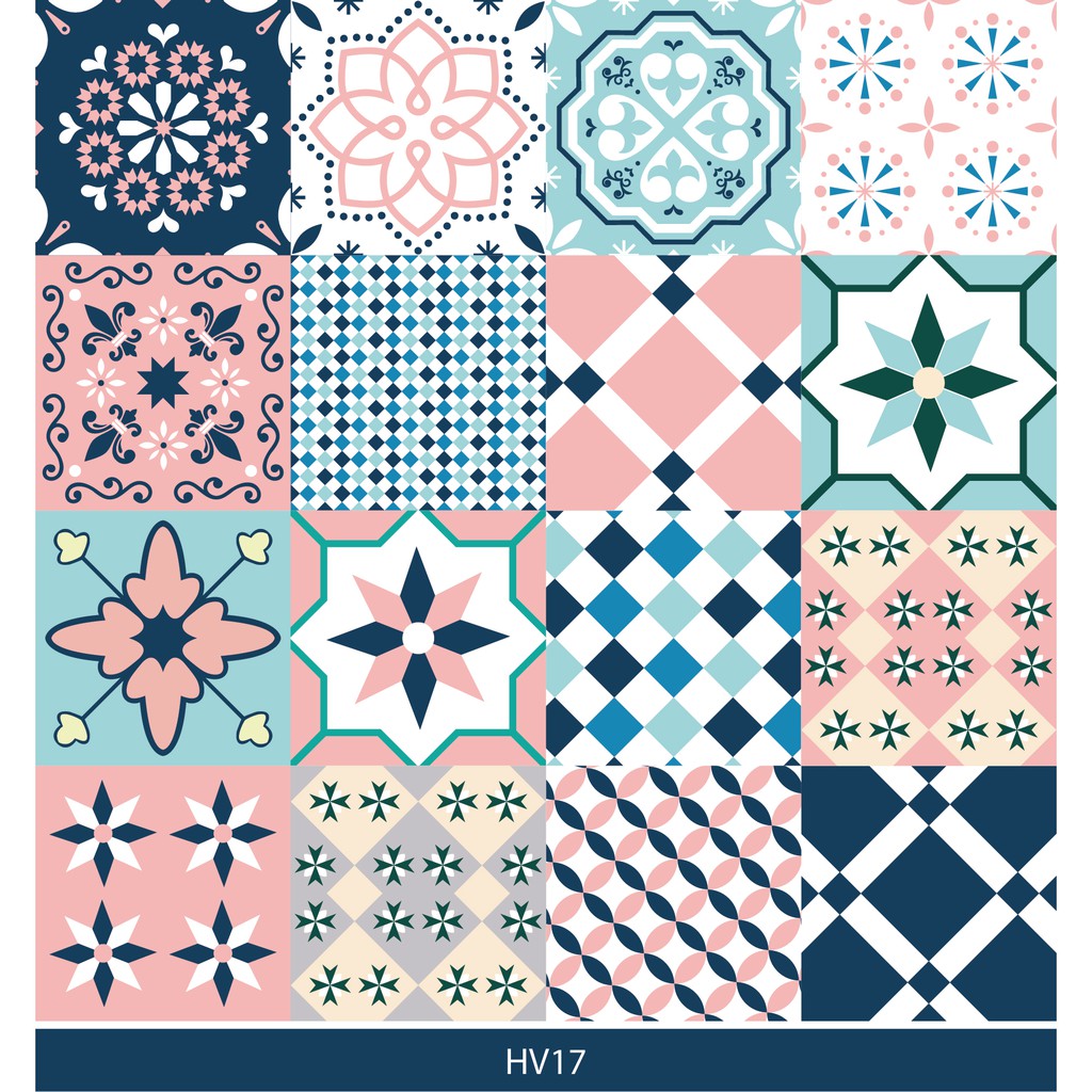 15O ô Decal Gạch bông ĐẸP MÊ LY, nhiều mẫu tuỳ chọn, trang trí nhà cửa nội thất văn phòng, kt 15x15 | BigBuy360 - bigbuy360.vn