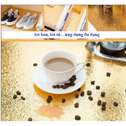 Giấy dán bếp tráng nhôm cách nhiệt khổ 60cm (màu vàng đồng, màu bạc)