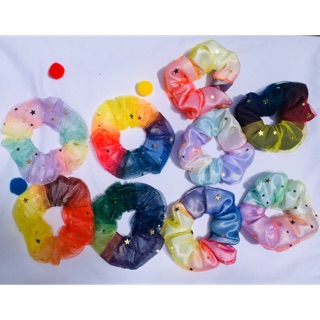 Cột tóc Scrunchies mẫu lưới kim tuyến