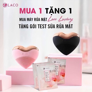 SALE LỚN Máy Rửa Mặt Laco LUXURY HEART🍏3 In 1 Massage Nâng Cơ Đẩy Tinh Chất Pin Siêu Khỏe Cọ Silicone Kháng Khuẩn