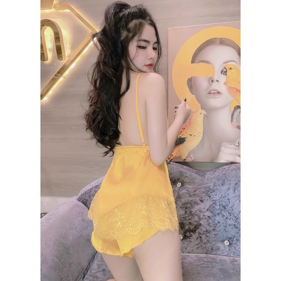 Đồ Ngủ 2 Dây, Đồ Ngủ Lụa Satin Sexy có mút, HÌNH CHỤP THẬT, Freesize < 58kg | BigBuy360 - bigbuy360.vn