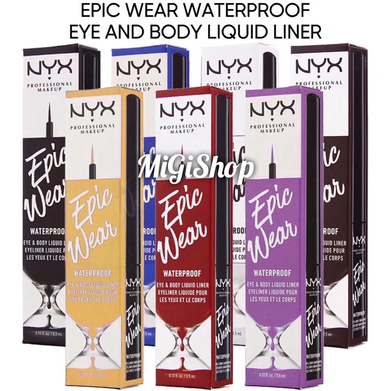 Kẻ Mắt Chống Thấm Nước Nyx Epic Wear Waterproof Eye And Body Liquid Liner 3,5ml