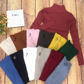 ÁO LEN TĂM CỔ 3 PHÂN LOẠI DÀY VỪA ( phù hợp mặc kèm set yếm, mặc lót bên trong giữ nhiệt)