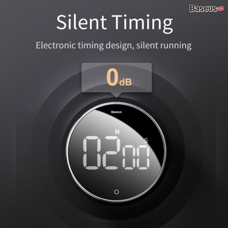 [Chính hãng-Sẵn] Đồng hồ hẹn giờ đếm ngược Baseus Heyo Rotation LED Countdown Timer - LV716-BK