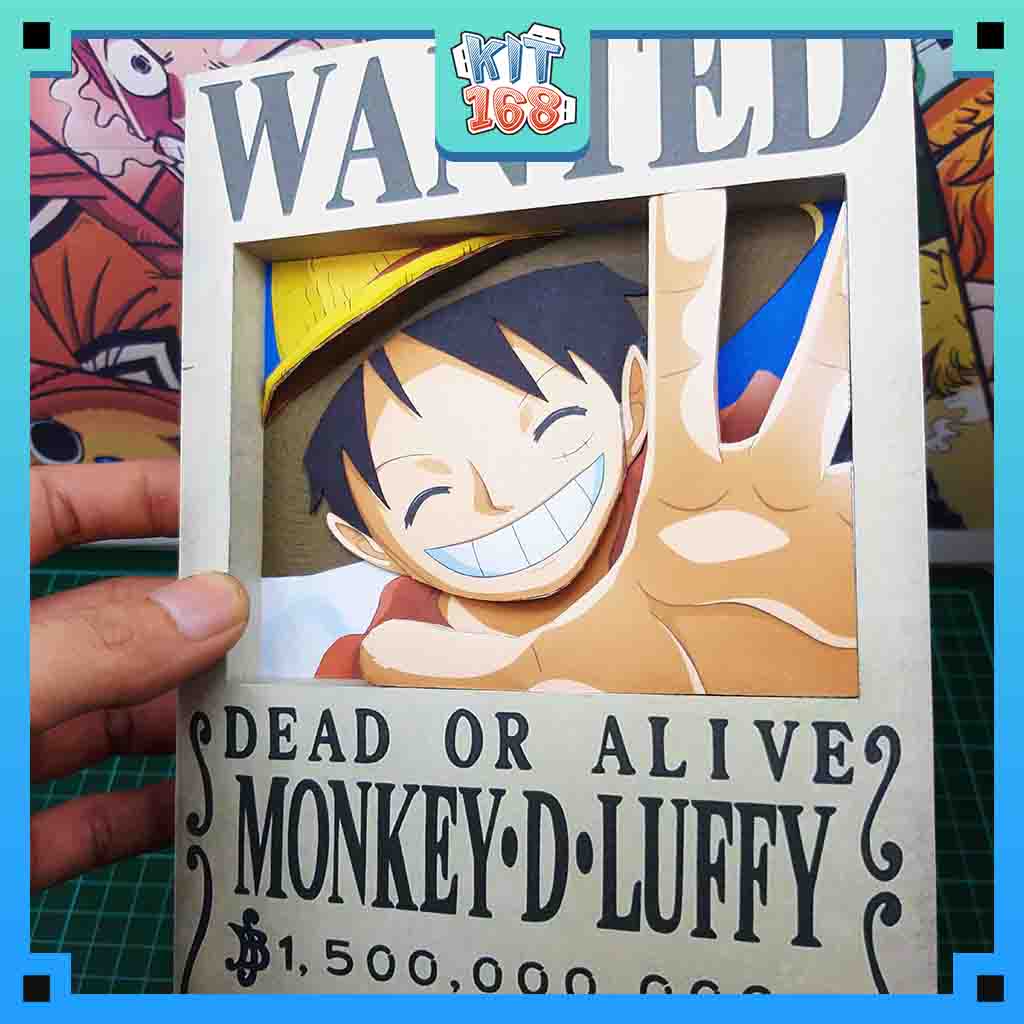 Mô hình giấy Anime Game Truy nã Luffy 3D ver 2  - One Piece