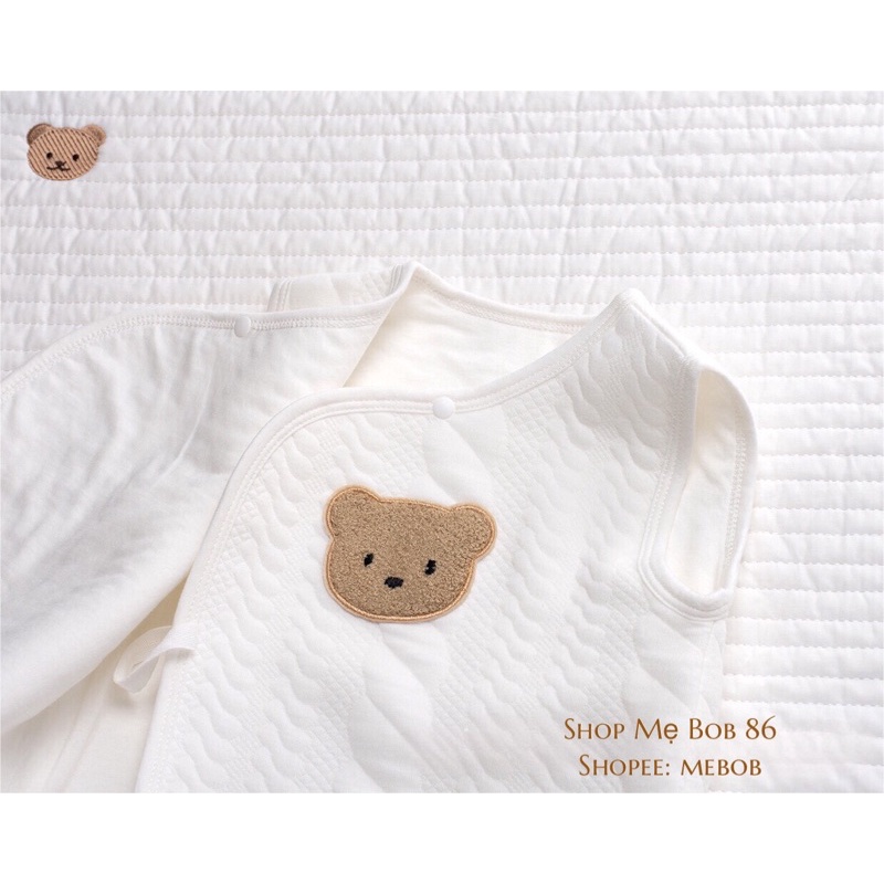 Áo Gile cotton trần bông cao cấp thêu gấu Hàn Quốc cho bé [Shop Mẹ Bob 86]