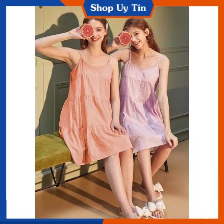 [Hàng Cao Cấp] -  Đầm 2 Dây Mặc Nhà Dáng Xòe | BigBuy360 - bigbuy360.vn