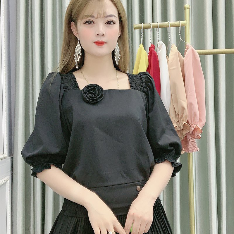 Áo Sơ Mi Nữ Kiểu Lụa Công Sở - 6 màu: (Trắng, Vàng, Đen, Be, Hồng, Đỏ) - AO58  - Hanlly Fashion Thời Trang Nữ