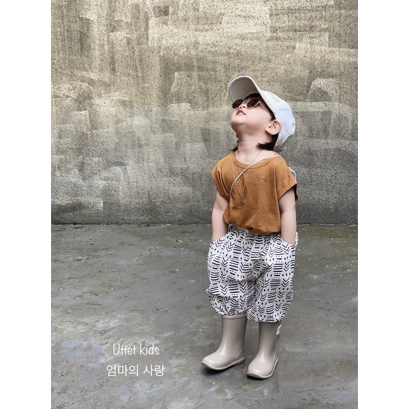 AO THUN CỘC TAY STYLE HÀN QUỐC 1050 CHO BÉ GÁI VÀ BÉ TRAI FORM CHUẨN