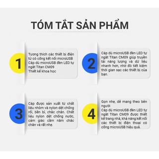 Cáp sạc Chân Micro TITAN - CM09 dài 1m