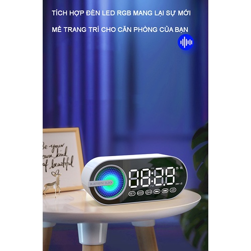 Loa bluetooth G30 mini có đèn led RGB bass mạnh hỗ trợ báo thức kép pin siêu trâu