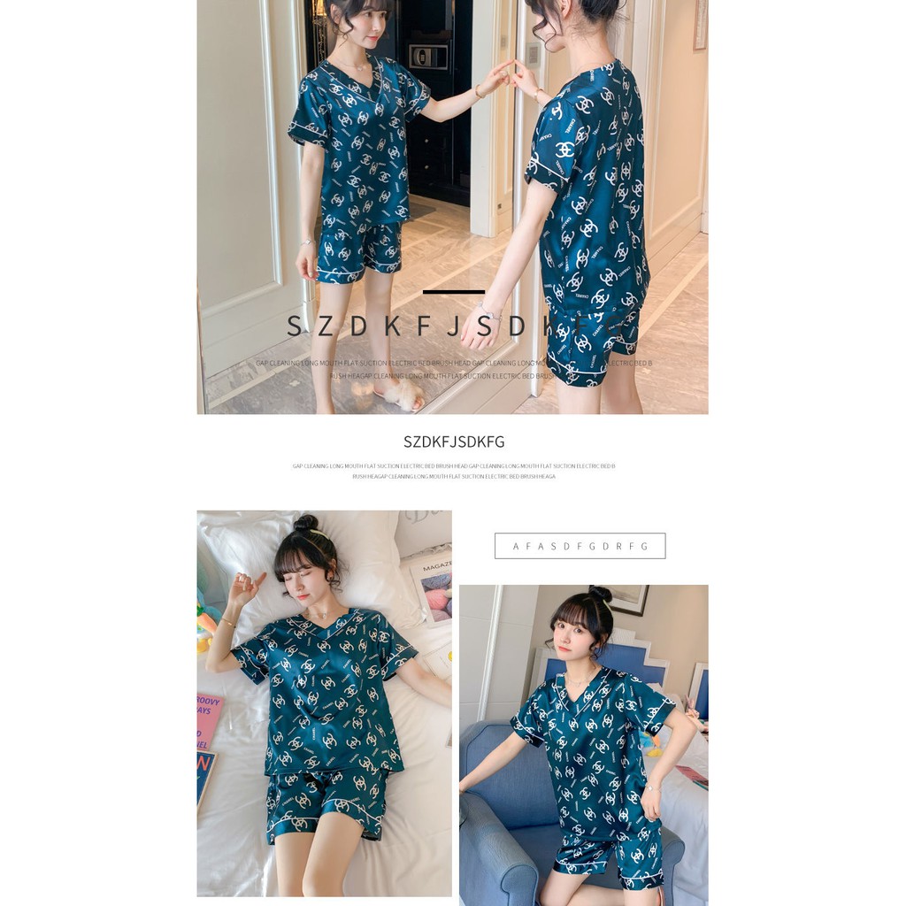 Bộ Đồ Ngủ Vải Satin In Họa Tiết Gợi Cảm Cho Nữ | BigBuy360 - bigbuy360.vn