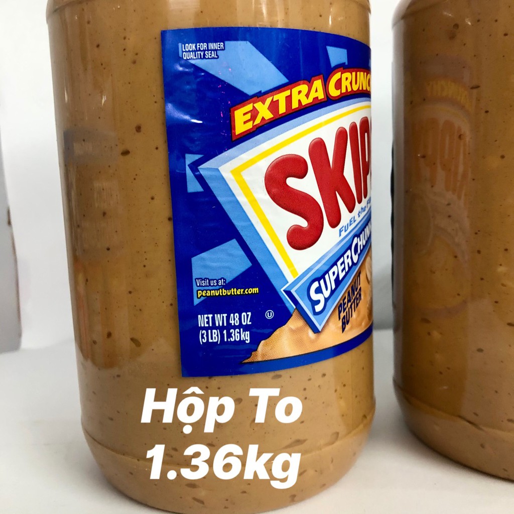 ❤ Sale [Date 1/2022] Tách lẻ 1 hộp Bơ đậu phộng Skippy 1.36kg Mỹ (Có hạt/ Kem Mịn), thơm ngon bổ dưỡng | BigBuy360 - bigbuy360.vn