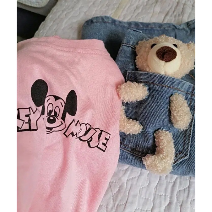 Set Áo Ngắn Tay + Chân váy jean Thời Trang Cho Bé Gái 2-5 - 7-9 - 11 Tuổi