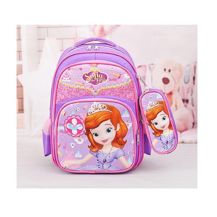 *Size 42cm* Balo học sinh chống gù, chống thấm nước cao cấp - Tặng kèm hộp bút - BL009