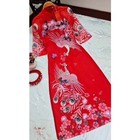 Áo dài cách tân cao cấp 4 tà 🎀LINLEE🎀 Áo dài thêu tay đẹp sang chảnh họa tiết phượng cao cấp size S M L XL