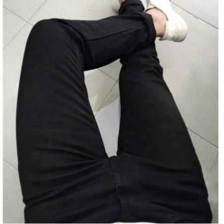 Quần Jean Nam VNXK - Quần Bò Nam Cao Cấp Đen Trơn KAZATA Không Phai