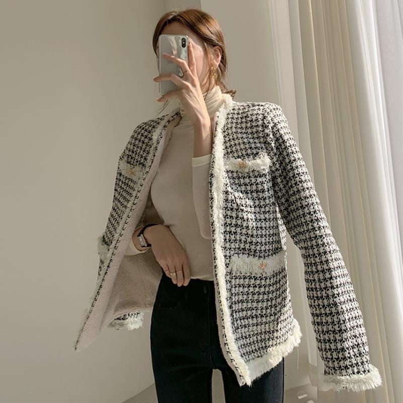 Freeship Áo Dạ TWEED Cadigan 2 Lớp Lót Bông Siêu Dày Dặn
