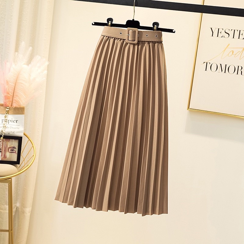 [ Hàng QC] Chân Váy Xếp Ly Dài Kèm Đai Loại 1 | BigBuy360 - bigbuy360.vn