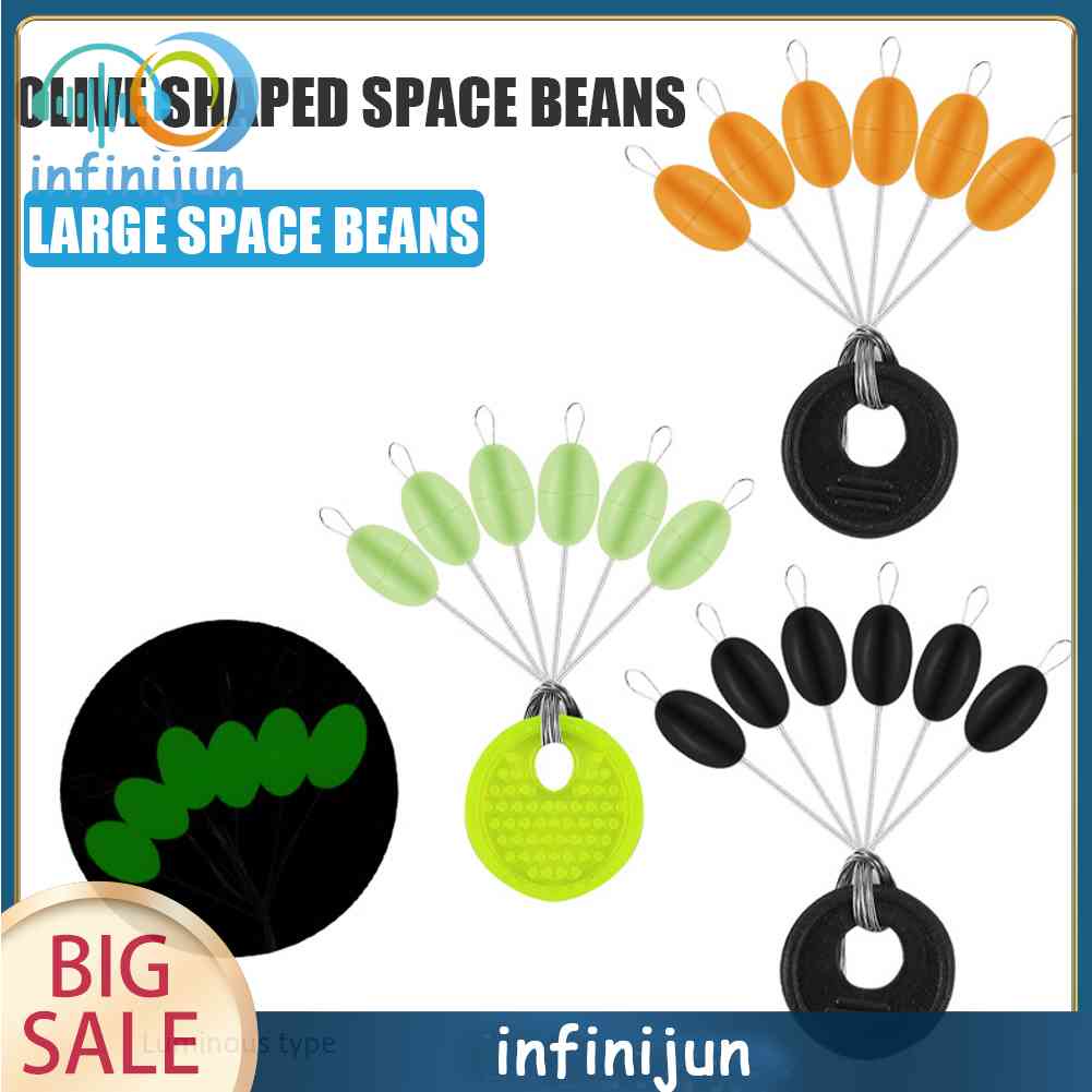 Set 60 / 10 Nút Chặn Mồi Câu Cá Bằng Silicone Hình Hạt Đậu