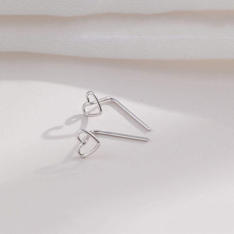 Bông tai bạc hình trái tim độc đáo thời trang dành cho nữ